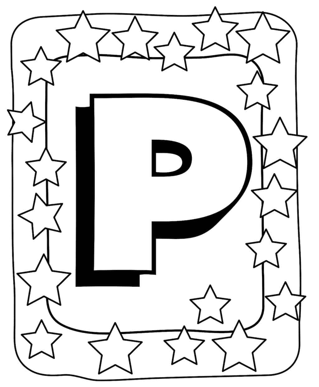 kleurplaat-letter-p-2