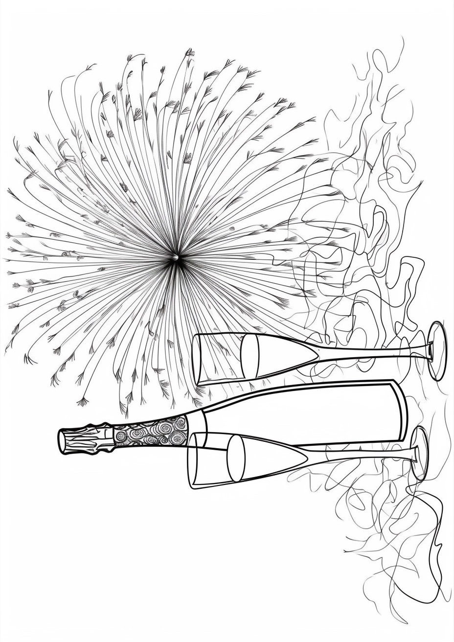 champagne en vuurwerk