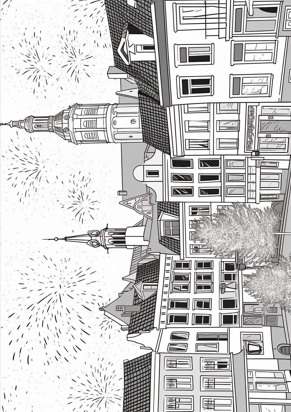 vuurwerk boven de stad